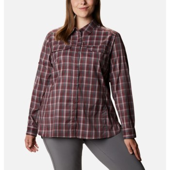 Dámské Košile Columbia Silver Ridge Lite Plaid Long Sleeve Plus Size Vínové ZLJSKH281